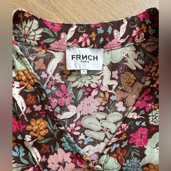 FRNCH Paris Adellia Expression Woven Floral Patterned Boho Dress Small - Picture 5 of 9